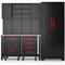 Metal Rubber Wood Tool Storage Workbench with Pegboard, Drawers and Casters